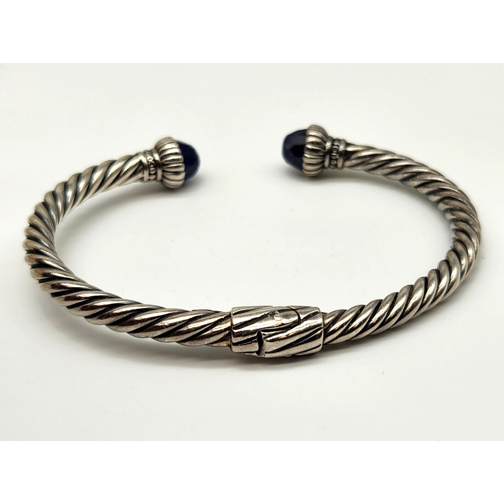 SAMUEL BENHAM BJC Lapiz 5mm Twisted Cable Cuff Bracelet 14k Sterling Silver